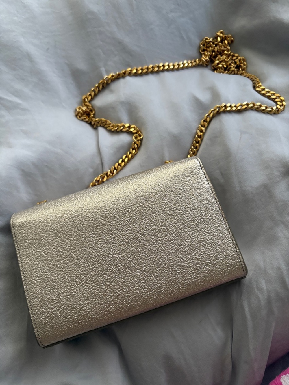 Saint Laurent Gold Kate Evening Bag Monogram Chain Crossbody - Picture 5 of 12